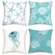 thumbnail image 1 of Juego de 4 fundas de almohada decorativas Bonhause, 45 x 45 cm, estilo costero, 1 of 6