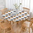 thumbnail image 3 of Halloween Pumpkin Ghost Bat Pattern Round Fitted Tablecloth with Elastic Edge,Dining Table Cover Waterproof,Outdoor Round Tablecloth for Camping,Dining,Indoor and Outdoor, 3 of 7