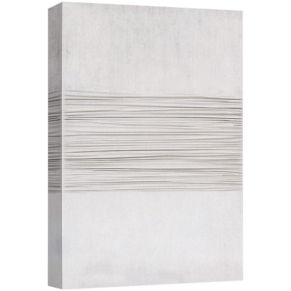 wall26 Canvas Print Wall Art White Duotone Paint Stroke Wave Landscape Abstract Shapes Illustrations Modern Art Decorative Minimal Relax/Calm Zen for Living Room, Bedroom, Office - 12x18 inches