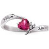 Personalized Family Jewelry Corazon Couple's Ring with Birthstones available in Gold over Silver, 10K Yellow and White Gold