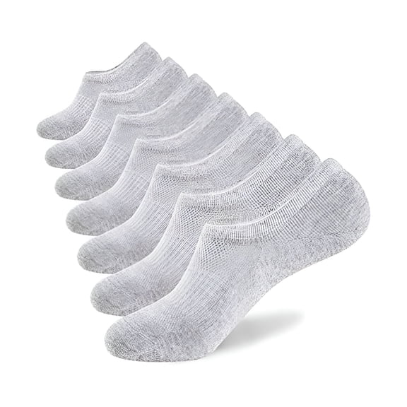 TELOLY No Show Socks Mens 7 Pairs Cotton Thin Non Slip Low Cut Mens Invisible Casual Socks (7Black,Size 9-12)