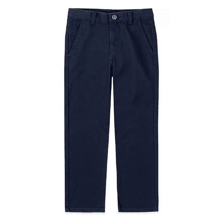 IZOD Boys School Uniform Flat Front Twill Pants 12 Navy