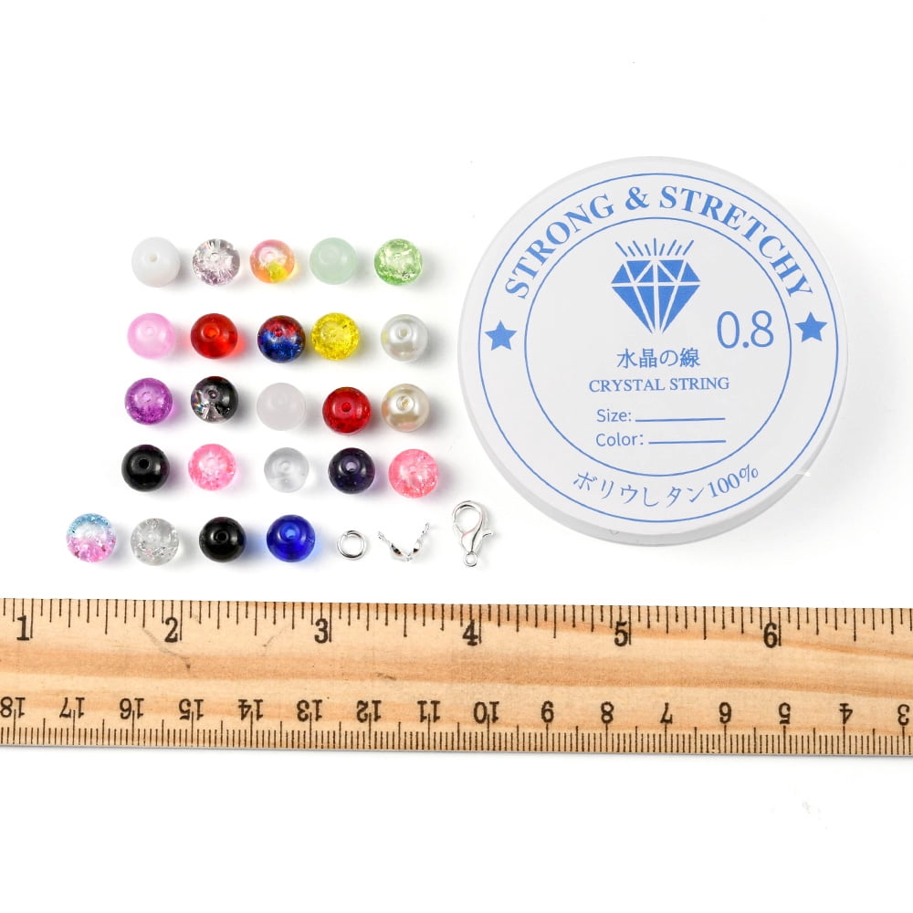 1set Bracelet Necklace Making Kit Including Glass Beads Alloy Clasps Brass Jump Rings Mixed color 600pcs/set