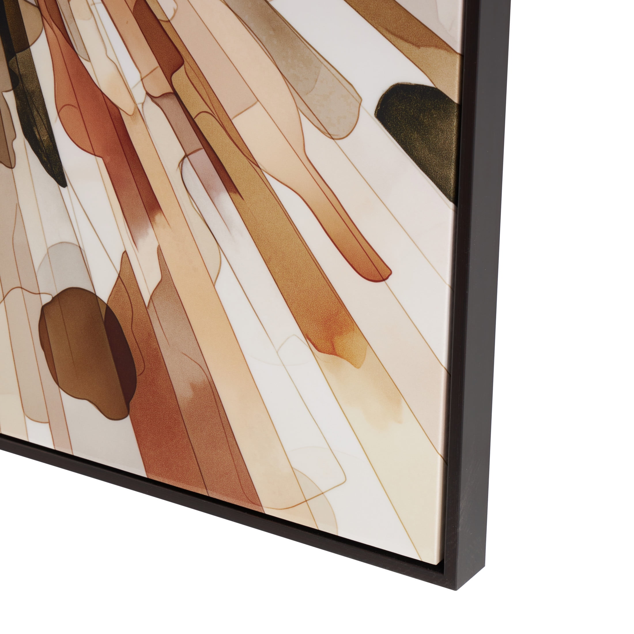33" x 48" Abstract Sunburst Framed Wall Art with Black Frame, by DecMode