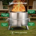thumbnail image 5 of Smokeless Firepit, 19 Inch Fire Pit for Camping with Patented Technology, Portable Fire Pit for Outside with Steel Grill Rack, Fire Poker, and Bag, Easy Setup and Storage, Wood Burning, 5 of 6