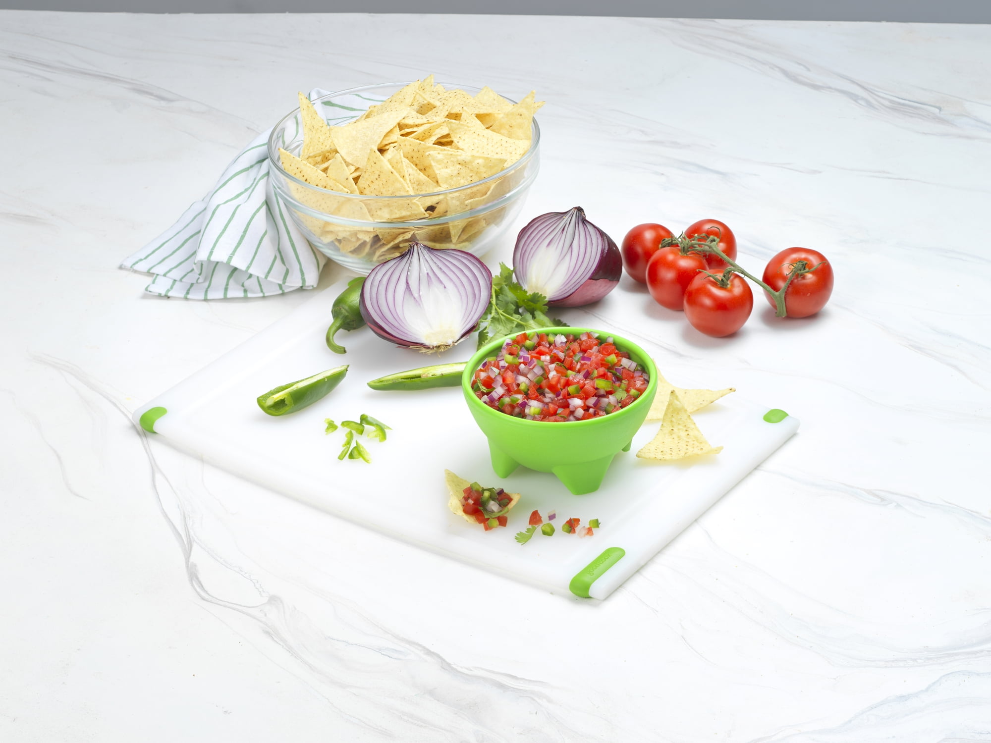 (2 pack) GoodCook 4.7" Large Plastic Salsa Bowl Condiment Serving Dish, Red