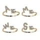 thumbnail image 2 of R Anillo de 26 letras Anillo abierto ajustable de metal dorado, Anillo de letra de nombre inicial, 2 of 4