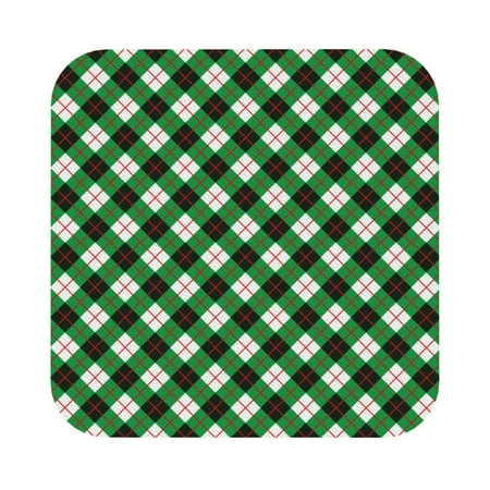 

Adobk Green Argyle Plaid Print Leather Coasters for Drinks(6 Pack) Durable Drink Coasters Set Luxurious Home Décor and Housewarming Gift Square