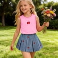 thumbnail image 6 of FSYBOA Girls Outfit Sets 7T, Casual Summer Fashion 2 Piece Kids Tops and Skirts Set Pink Size, 6 of 9