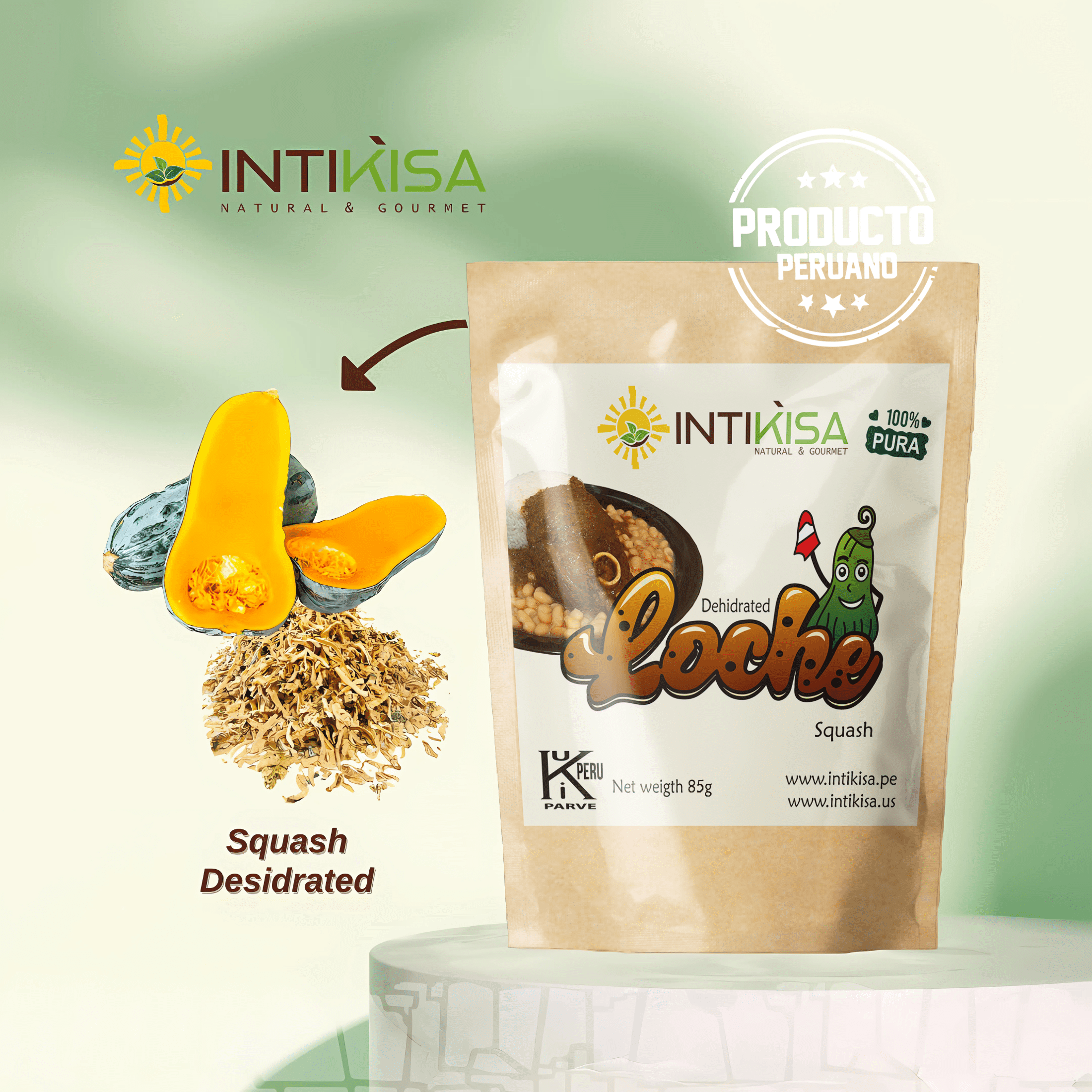 Intikisa Loche Squash Powder, Dried Peruvian Pumpkin, Cooking Ingredient, 3 oz (85 g)