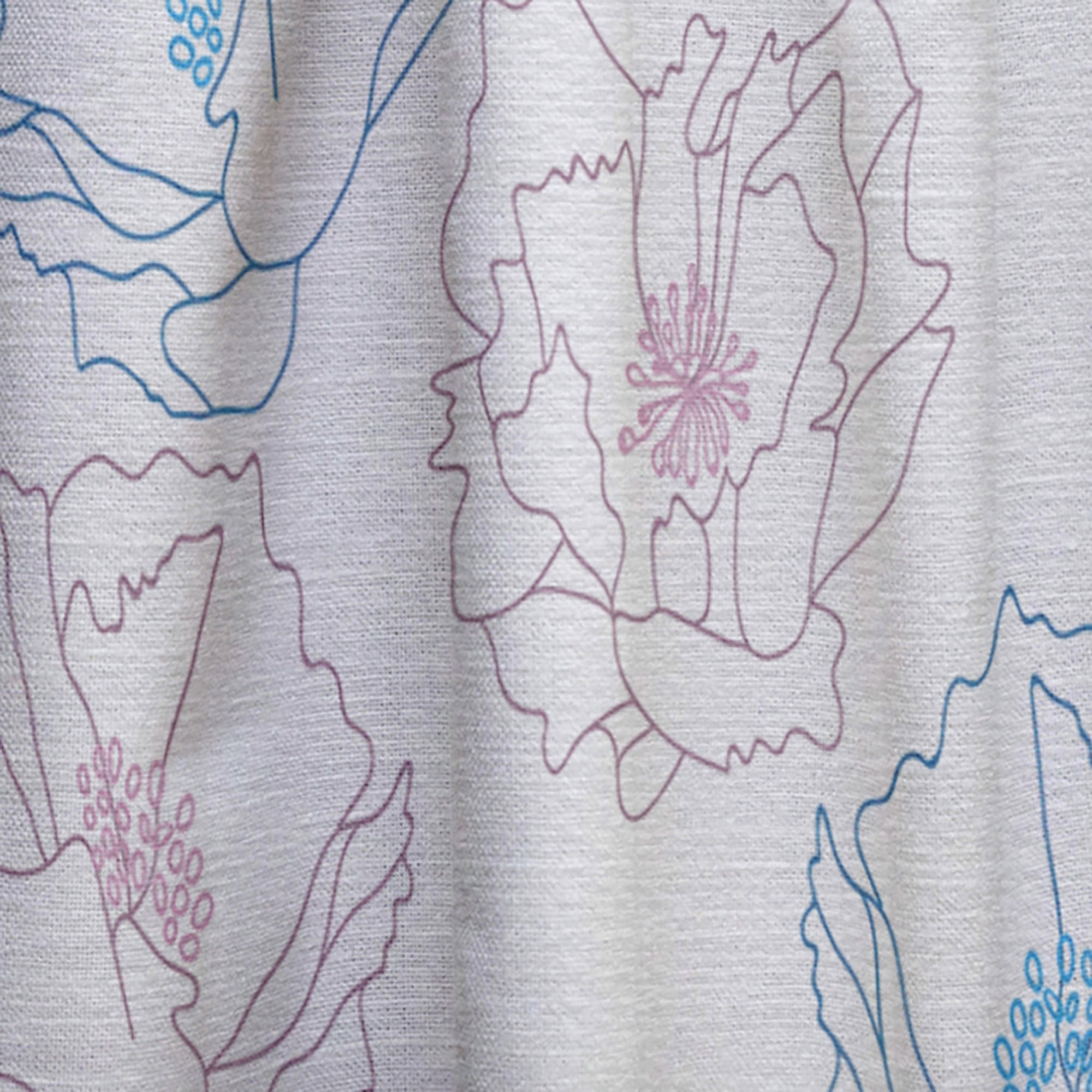 Designart 'Retro Abstract Poppies I' Mid-Century Modern Curtain Panel