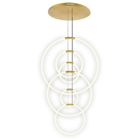 

6 Light LED Chandelier with Satin Gold finish