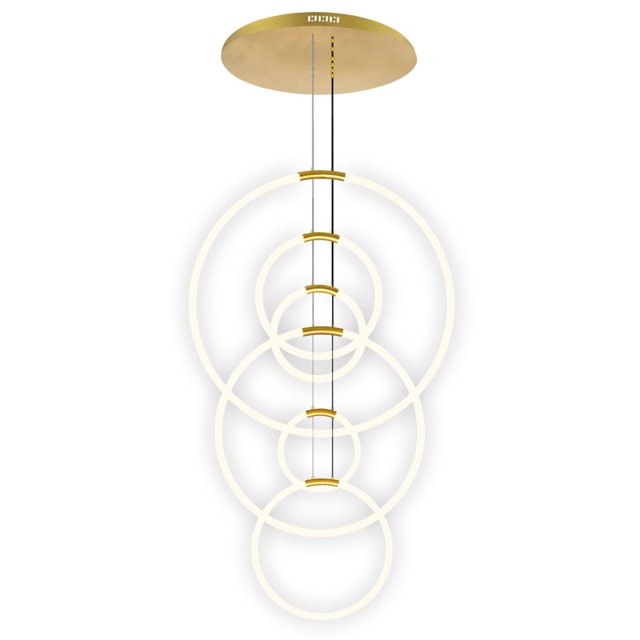 CWI Lighting Lustre à 6 Lumières DEL avec Fini Satiné Doré
