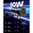 thumbnail image 3 of Cargador de coche USB C rápido de 60 W, Mini 3 puertos PD3.0 y QC3.0 Cargador de coche USB C con cable en espiral tipo C rápido de 1 M para iPhone 14/14 Pro/13/12/11/X/XR/Samsung S22/S21/ Pixel 6/6Pro Afortunado Sencillez, 3 of 5