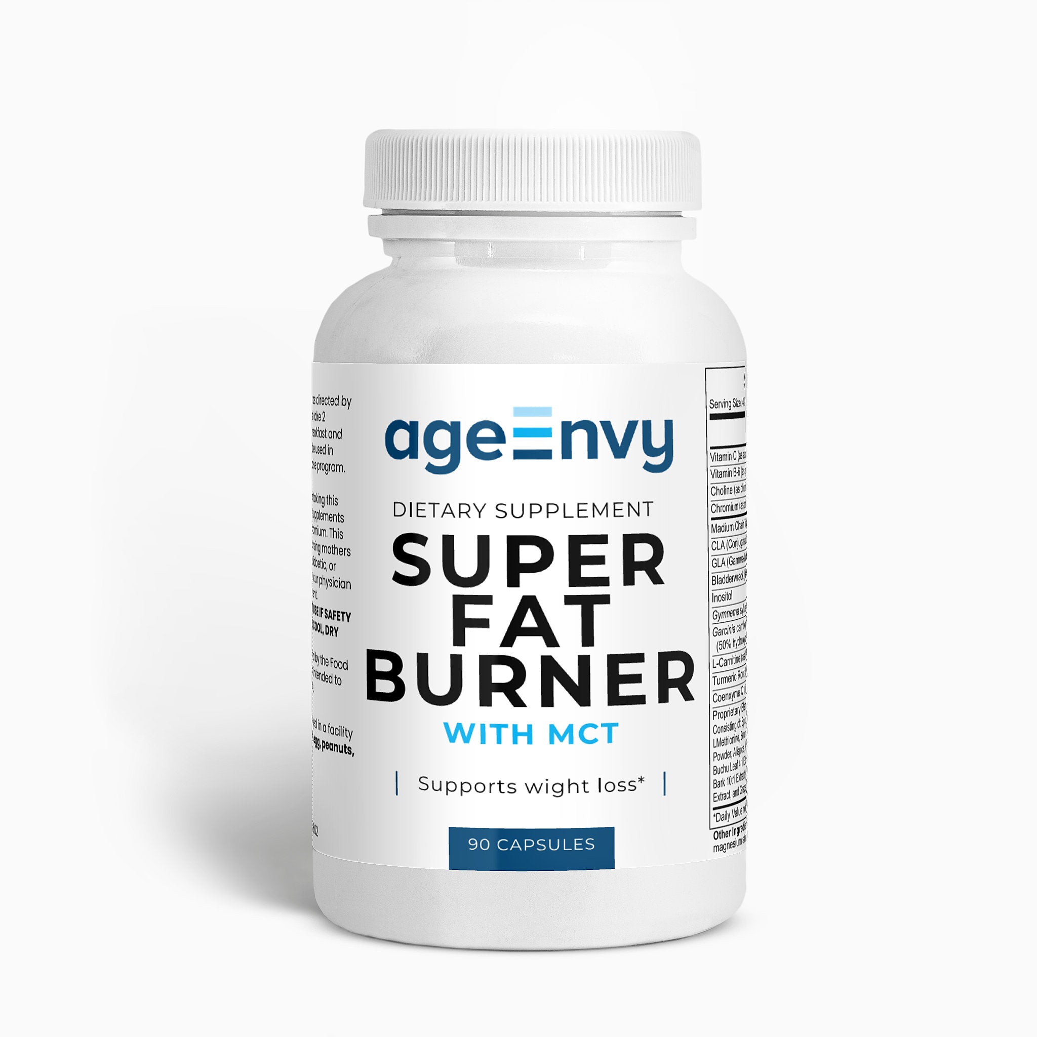 Super Fat Burner with MCT (90 Caps) Vitamin C & B6 by AgeEnvy