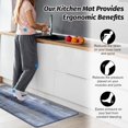 thumbnail image 6 of Anti Fatigue Kitchen Mat - Set of 2 - Blue and Marble Design Comfort Mats - Cushioned, Non Slip Floor Mat, 6 of 6