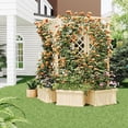 thumbnail image 7 of Cedar Privacy Screen with Planter Box 62"x10"x65" Garden Fence Panel, 3 Hinged Freestanding with Drain Holes, Natural Wood Room Divider for Patio, Deck, Backyard & Balcony, Raised Garden Bed Kit, 7 of 7