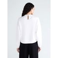 thumbnail image 3 of Scoop Women's and Women's Plus Scubaknit Pearl Embellished Sweatshirt, Sizes XS-4X, 3 of 5