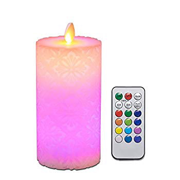 3 Clear Glass Real Wax Flameless LED Candles with Timer and Remote Mooncandles