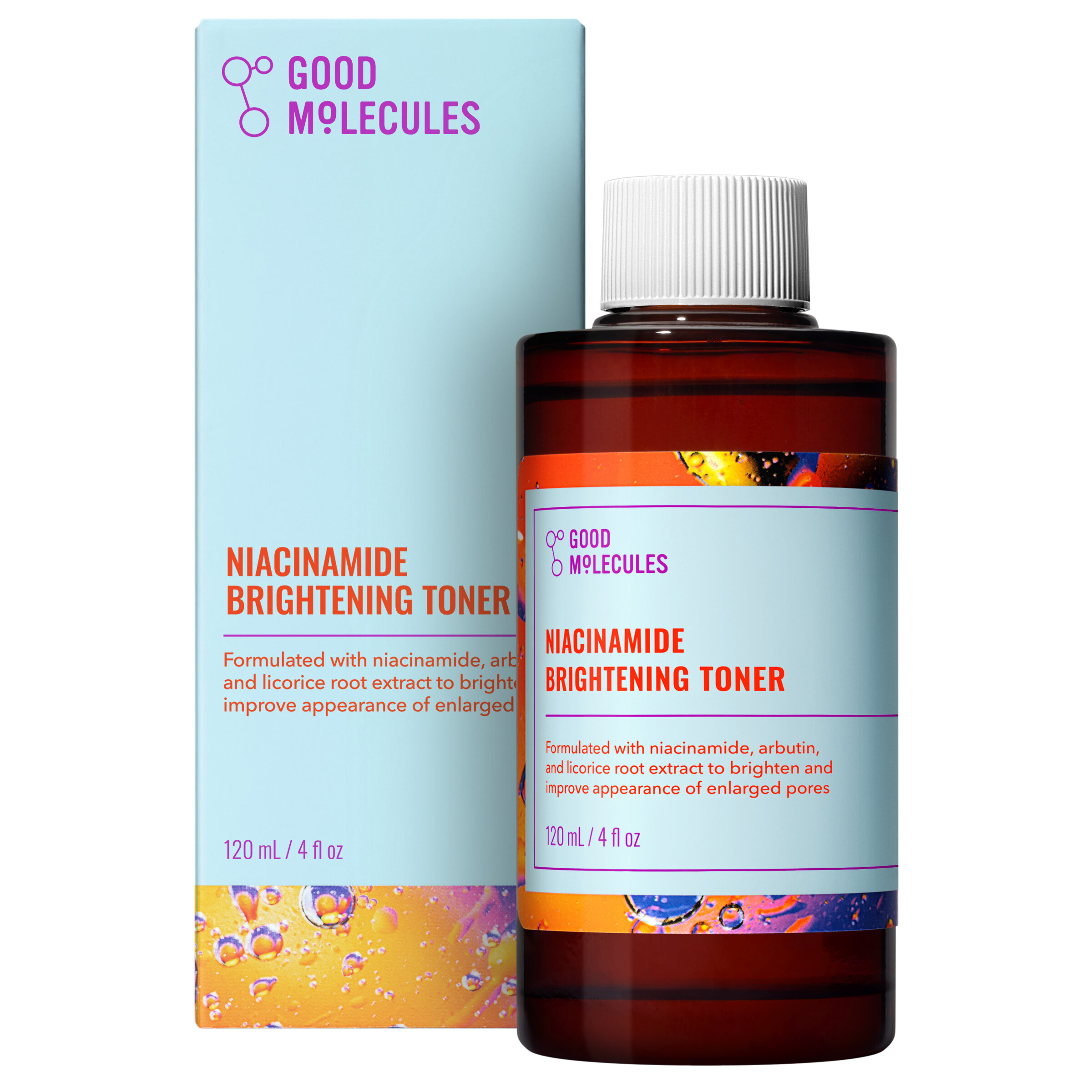 Good Molecules Niacinamide Brightening Toner - Toner with Niacinamide & Arbutin for Balancing Skin Tone & Minimizing Pores, Skincare for Face, 4 fl oz