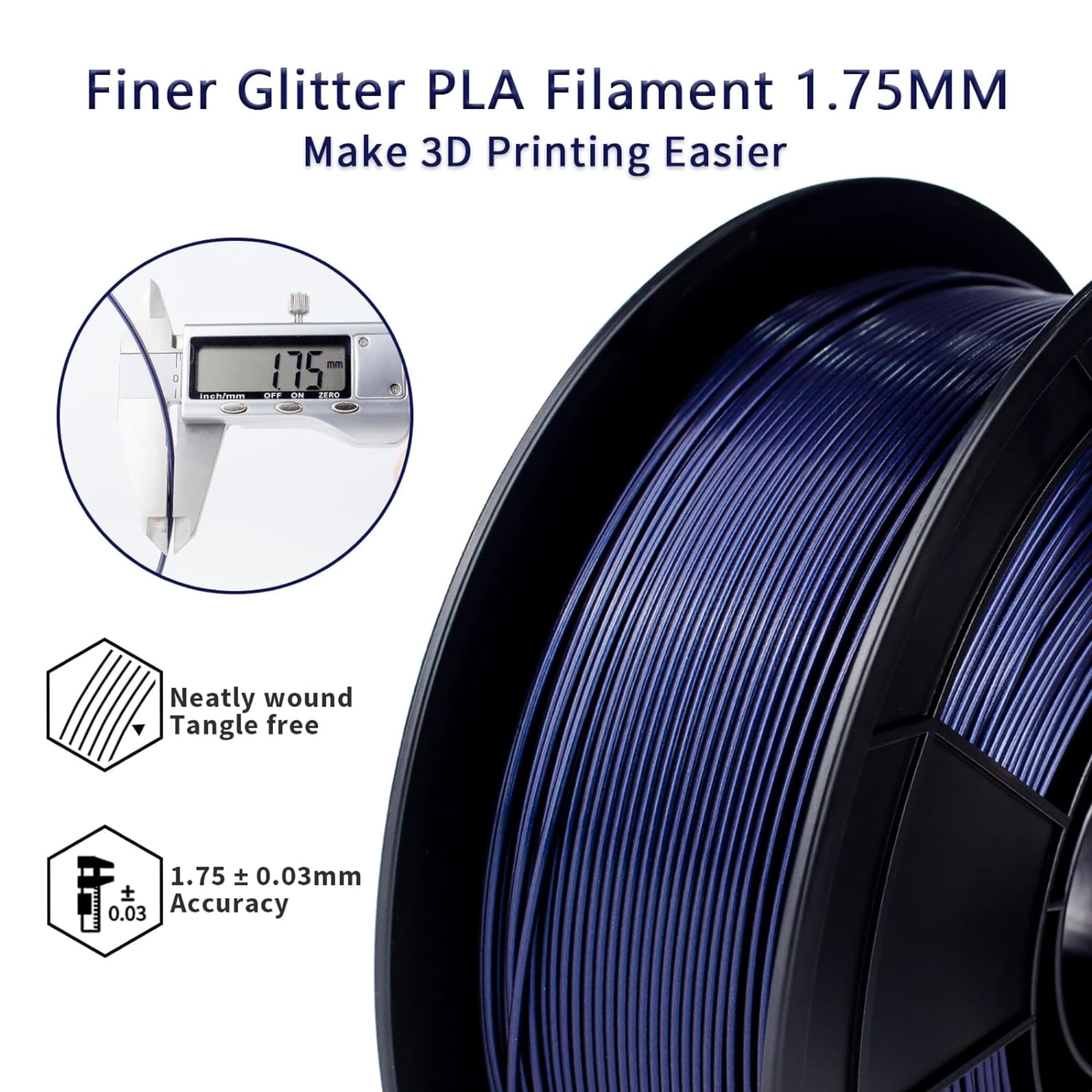 Ziro 3D Mystic PLA Filament 1.75mm 1kg, Midnight Blue