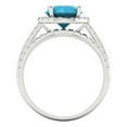 thumbnail image 4 of Clara Pucci 14K White Gold 2.52 Simulated Turquoise Engraveable Engagement Ring + Wedding Band Set, 4 of 7