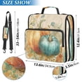 thumbnail image 3 of Water-Resistant 3-Ring Binder Organizer with Multiple Pockets Zipper Binder Bag for Office Whimsical Watercolor Pumpkins, 3 of 8