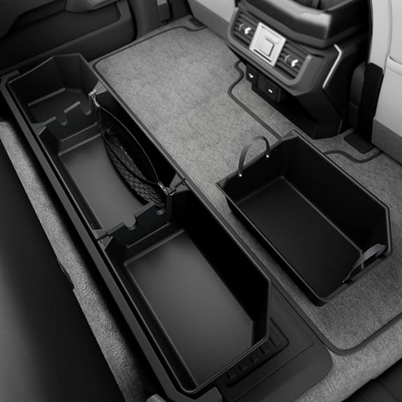 SAYFUT Underseat Storage Box Upgraded Rear Under Seat Organizer Cargo Box Compatible with 2015-2025 Ford F150 SuperCrew & Crew Cab