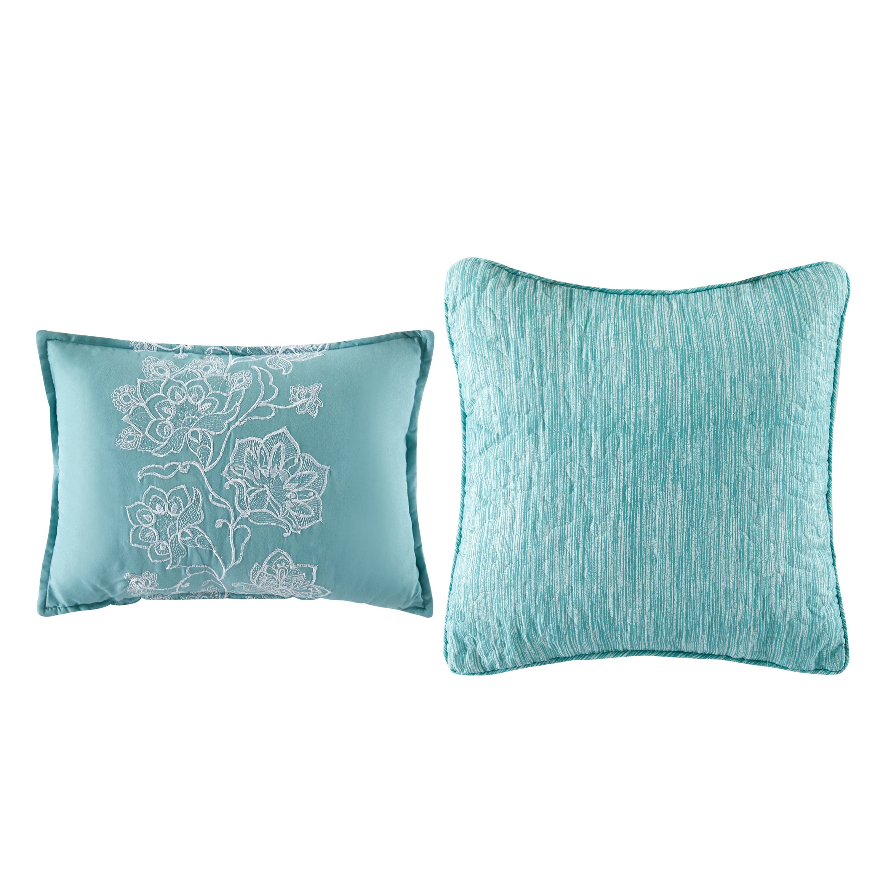Home Soft Things 5 Piece Printed Microfiber Quilts Bedspread Set - Emma - Teal Aqua - King (102" x 90")