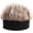 Brown-black, variant on Men’s Funky Faux Fur Knit Beanie Hat with Straight Hair, Hip Hop Streetwear Novelty Hat for Parties, Festivals & Gag Gifts