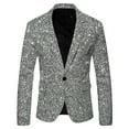 thumbnail image 1 of Men's 3D Sequin Suit Men Suits Classic Fit Printed Pocket Lapel Button Suits Men Up Suit Style Mens Business Suits Four, 1 of 2