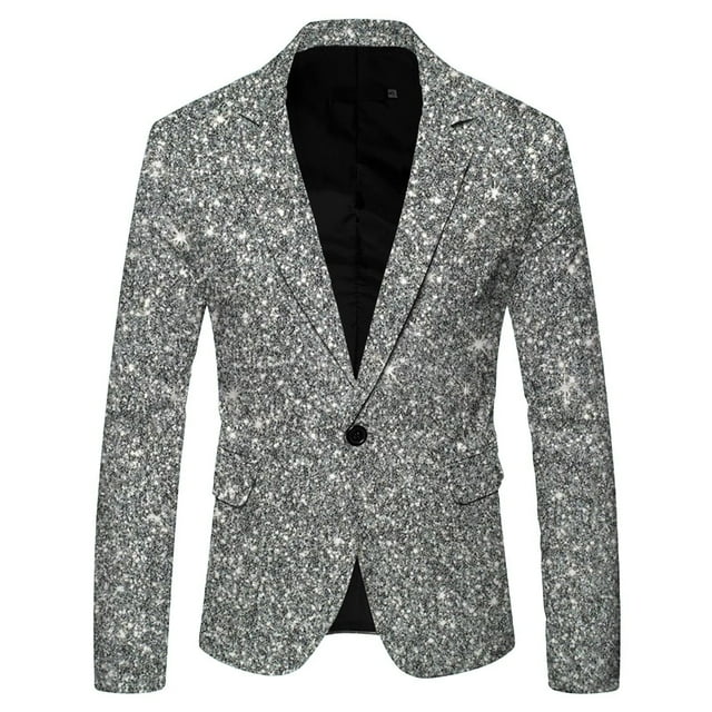 Men's 3D Sequin Suit Men Suits Classic Fit Printed Pocket Lapel Button Suits Men Up Suit Style Mens Business Suits Four