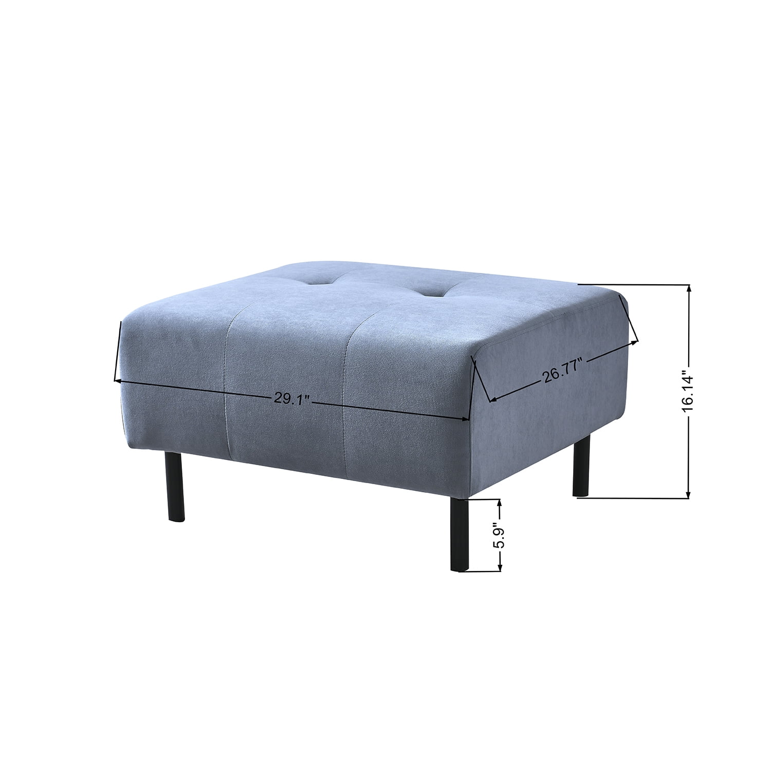 Kadyn Modern L-shaped Sectional Sofa for Living Room, Futon Sofa Bed for Home Hotel, Mid-century Modular Futon Sofa for Apartment Dorm, Blue