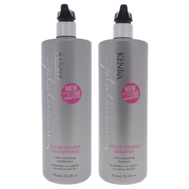 Kit de champú y acondicionador Platinum Color Charge de Kenra para unisex: kit de 2 piezas: champú de 31,5 oz y acondicionador de 31,5 oz