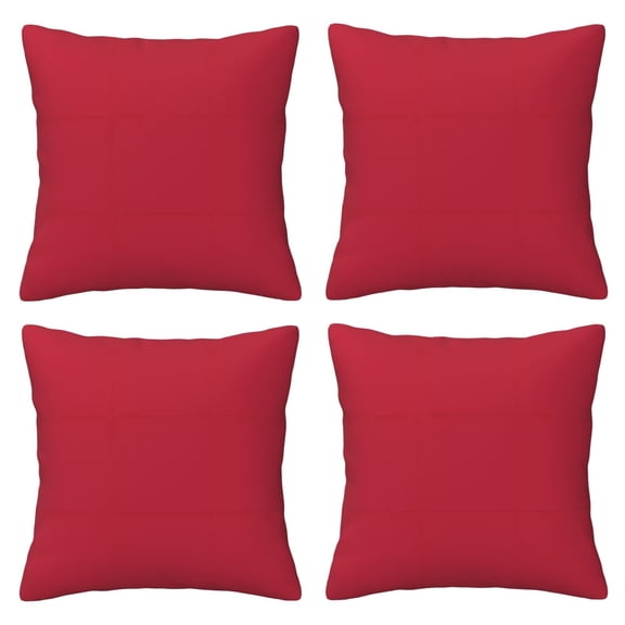 Solid Burgundy Red Throw Pillow Covers 18x18 Inch Set of 4, Double Sided Plush Soft Square Cushion Covers, Minimalist Plain Decorative Pillow Cases For Sofa Couch Bed Farmhouse