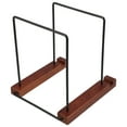 thumbnail image 1 of TEHAUX Rustic Wooden Vinyl Record Stand with Iron Frame for Display and Space Saving, 1 of 8