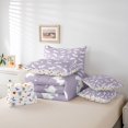 thumbnail image 6 of Homewish Happy Halloween Bat 7pcs Queen Bedding,White Silhouette Tiny Pattern Bedding Comforter Set Queen,Light Lavender,Halloween Reversible, 6 of 8