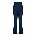 thumbnail image 5 of Pxkloy High Waisted Dress Pants for Women Tall Bootcut Pull On Work Slacks for Women 28"/29.5"/31.5" Comfort Stretch Casual Trousers Navy,L, 5 of 7