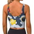 thumbnail image 3 of Lsque Astronaut And Space Printed Women'S Sports Bra, Compression, Moisture Wicking, High-Impact Sports Bra For Women,Supportive sports bra-Large, 3 of 9