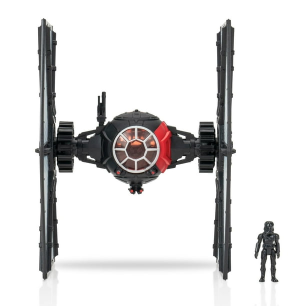 STAR WARS Micro Galaxy Squadron Fuerzas Especiales de Primer Orden TIE Fighter - Vehículo de 5 pulgadas con torreta giratoria de alas extraíbles y accesorio de microfigura de 1 pulgada