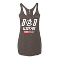 thumbnail image 2 of Wild Bobby, Dad I Love You 3000 Endgame Superhero Gift Idea, Father's Day, Women Tri-Blend Racerback Tank Top, Brown, Small, 2 of 4