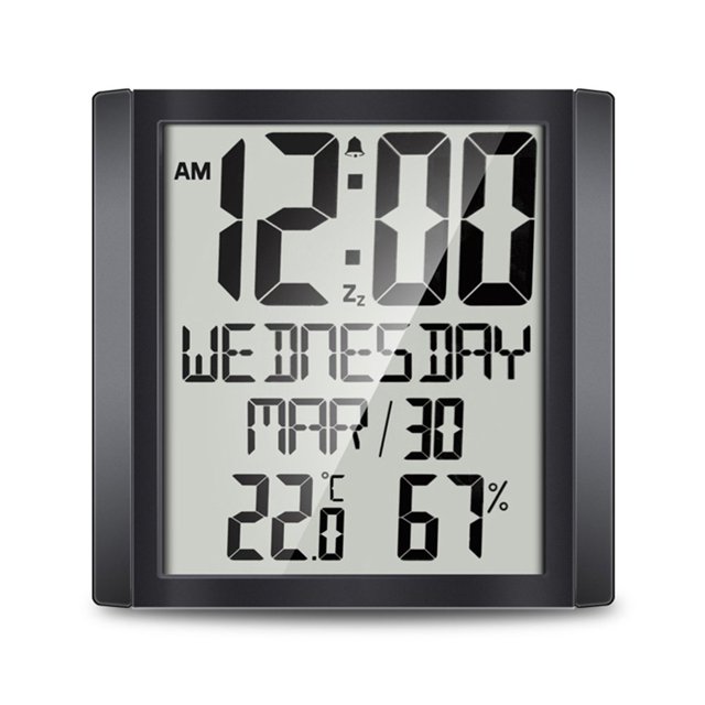 Multi Functional Large Screen Temperature Humidity Measurement Wall Desk Clock Wall Clock