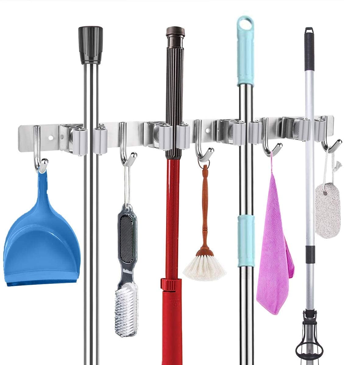 Stainless Steel Broom Holder, Order Strip, Device Holder Wall Mount