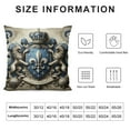 thumbnail image 5 of BCIIG  Medieval Throw Pillow Cushion Cover, Heraldic Design from Middle Ages Coat of Arms Crown Lions and Swirls, Decorative Square Accent Pillow Case,, 5 of 5