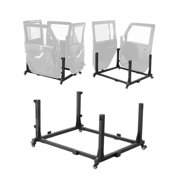 VEVOR Jeep Door Storage Cart, 4 Doors Moveable Storage Cart Rack with Thickened Rubber Cushion, Sturdy Car Door Holder Cart Fit for Jeep Wrangler JK JL/Gladiator JT 2007- 2023 JK JL / Gladiator JT