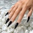 thumbnail image 6 of ONLYEOR Matte Black Press On Nails, Cool Spicy Girl Dark Style, Long Pointed Fake Nails for Street & Party Look, 6 of 8