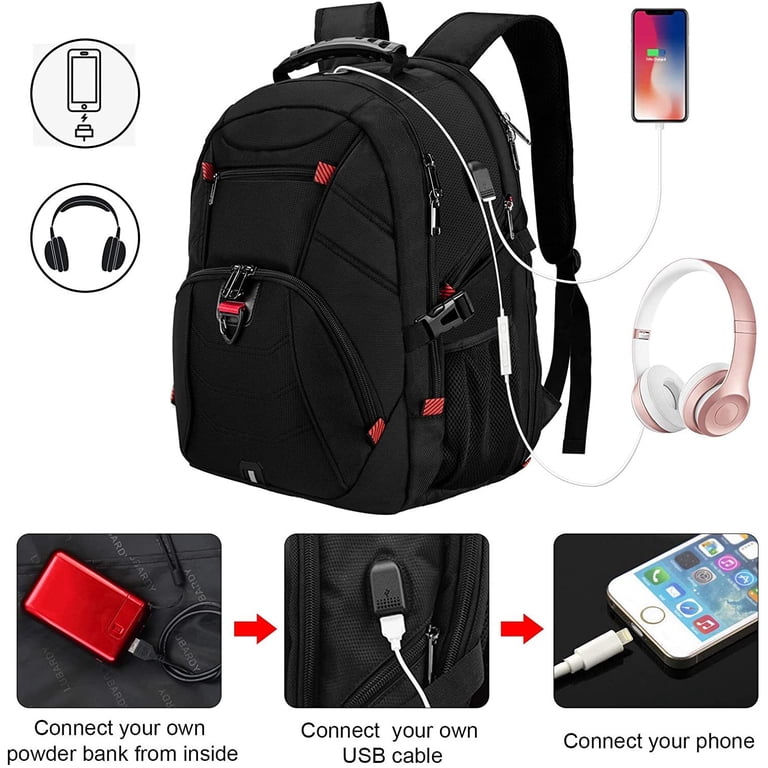 17.3 in laptop backpack anti theft usb headphone MATEIN Inch Gaming for Men with Organizer Pouch traveling and work VANKEAN 17.3'' Travel Laptop Backpack