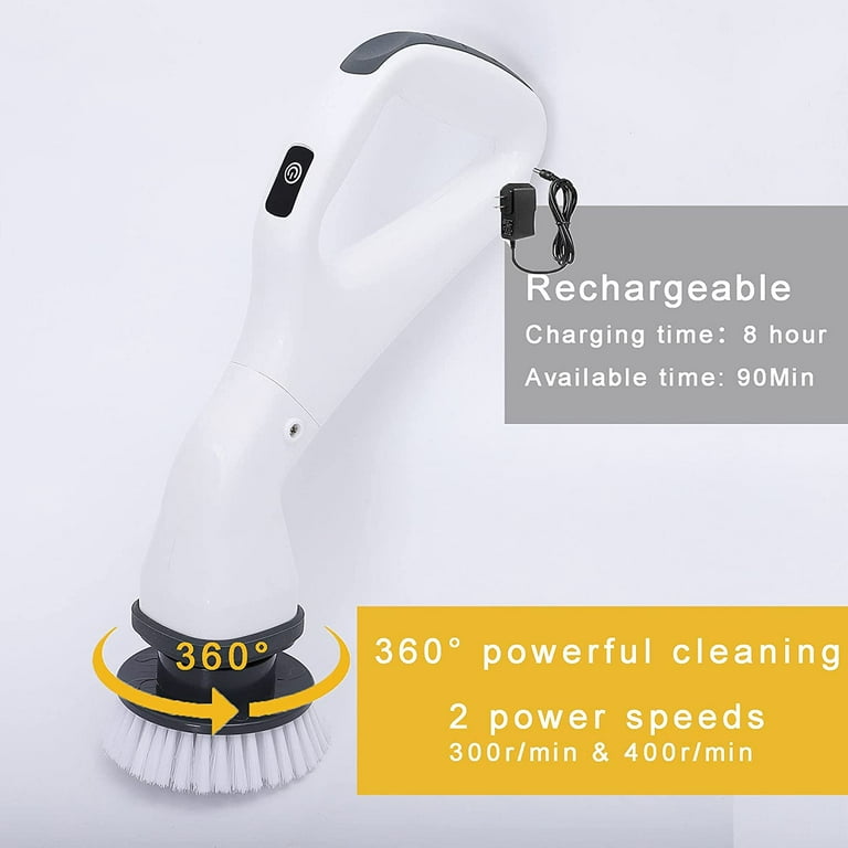 Upgraded Power Rotary Scrubber, 360 Degree Cordless Bathroom Tub and Tile  Floor Scrubber, Multi-Purpose Power Cleaner, Shower Scrubber for Cleaning