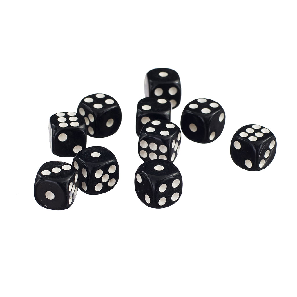 Black and White 400 Pieces Bonarty 50 x 12mm Opaque Six Sided Spot Dice Games D6 D&D RPG