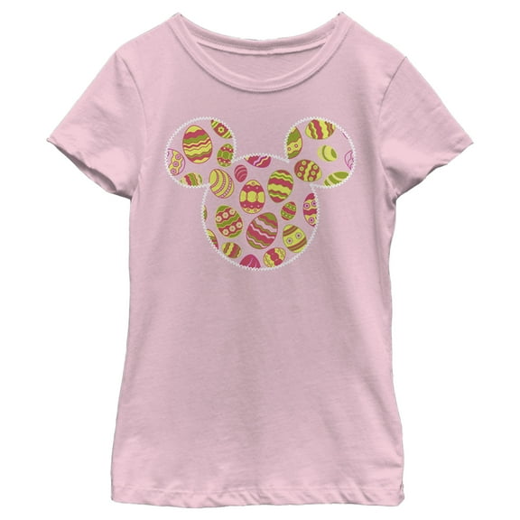 Girl's Mickey & Friends Easter Eggs and Mouse Ears Graphic Tee Light Pink X Small